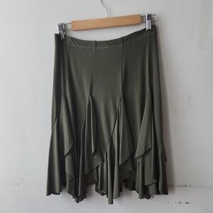 Asymmetrical Olive Green Women's Skirt
